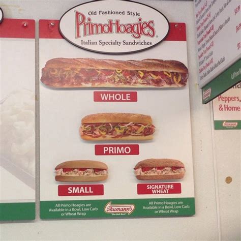 primo hoagie sizes|Deli Classics 